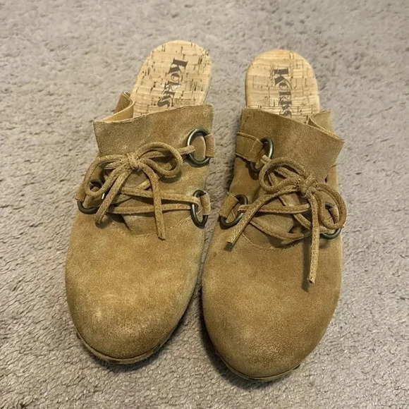 Korks Tan Suede Clog Mule Size 11M Normcore - Picture 2 of 8